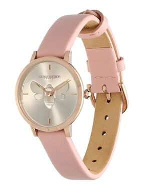 OLIVIA BURTON Ultra Slim Bee Blush Leather Watch
